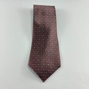 Louis Roth Burgandy / Gray Geometric Men's Extra Long Tie 4" x 62"